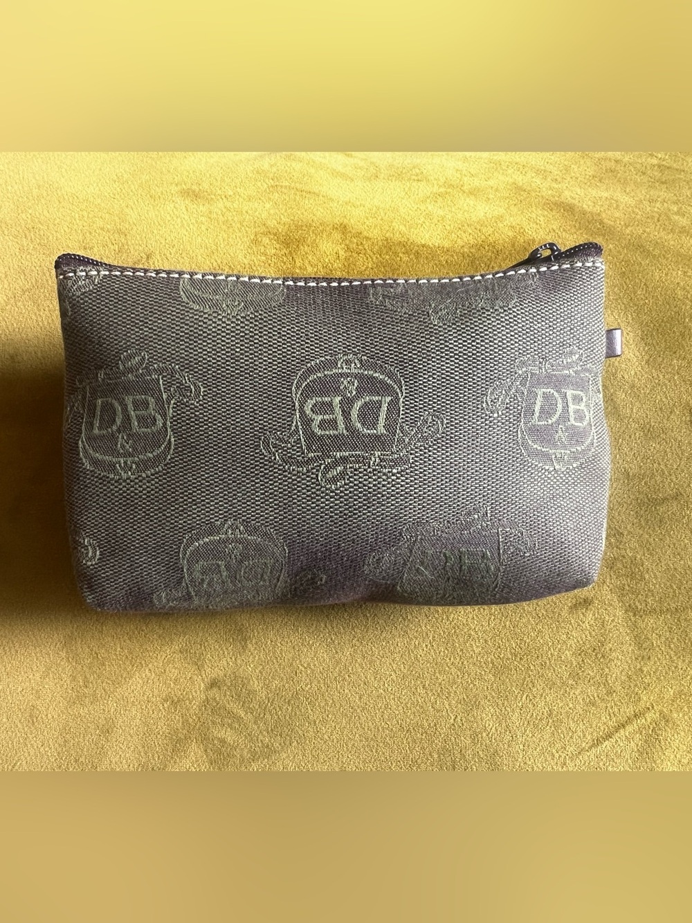 Dooney & Bourke Brown Logo Jacquard Cosmetic or Change Pouch